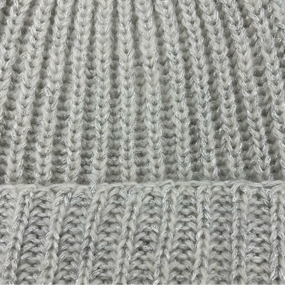 Eugenia Kim Silver & White Metallic Knit Beanie Mohair Wool Blend Woman’s Hat - Picture 6 of 6